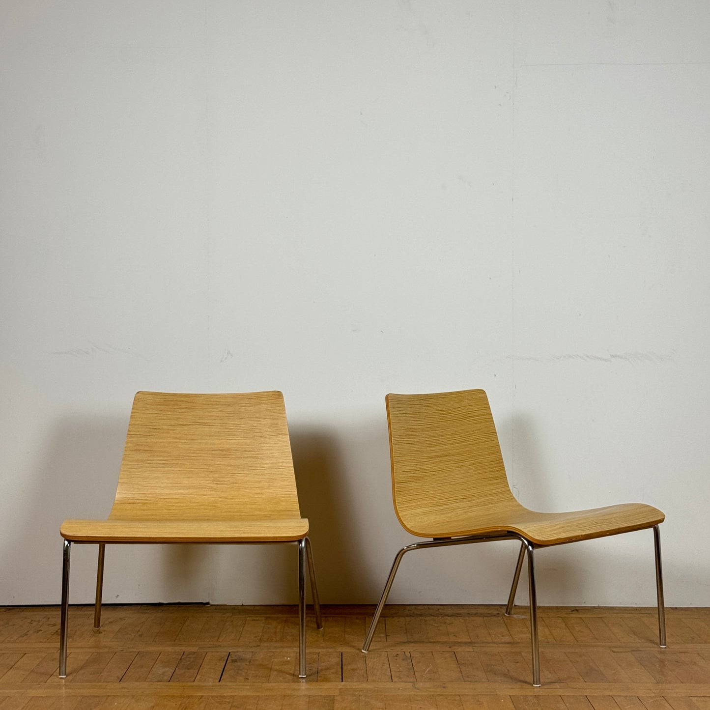 Pair of Italian Billiani bent plywood chairs 1990s