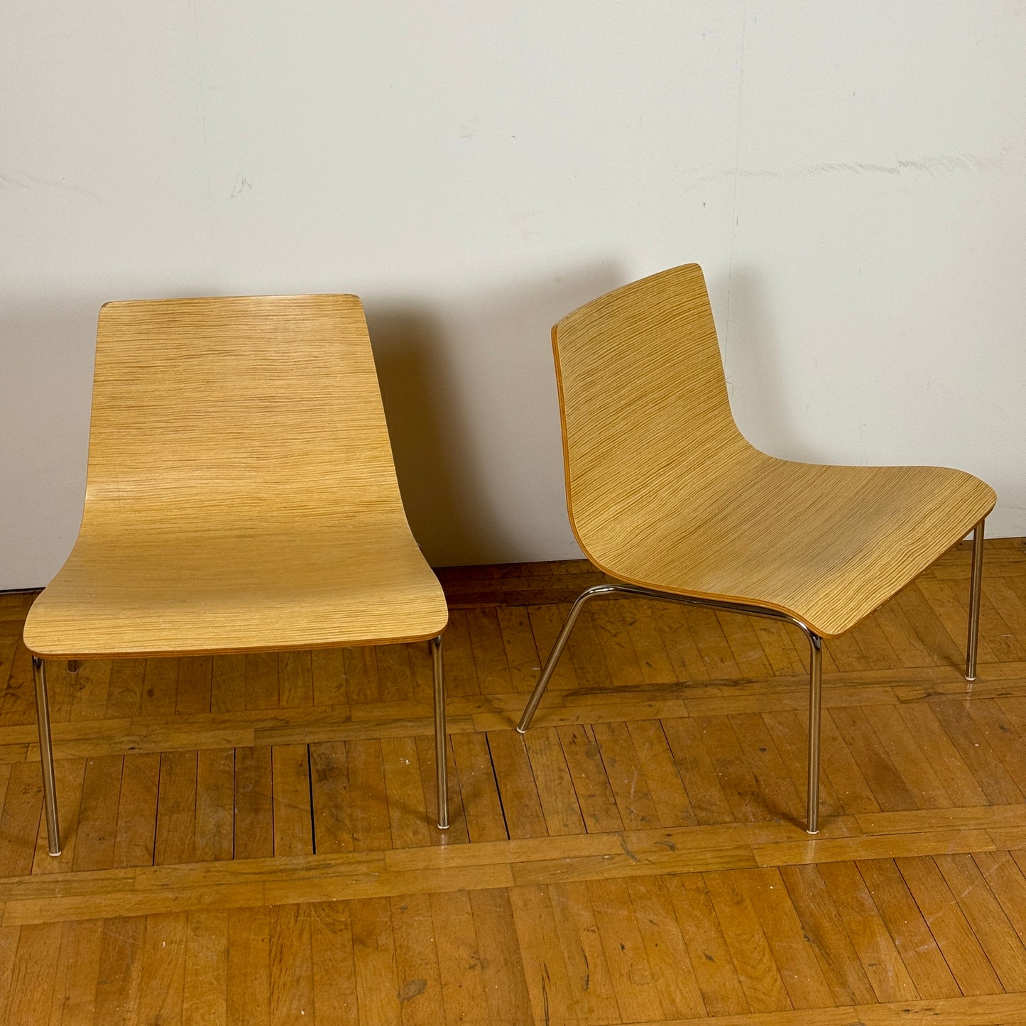 Pair of Italian Billiani bent plywood chairs 1990s