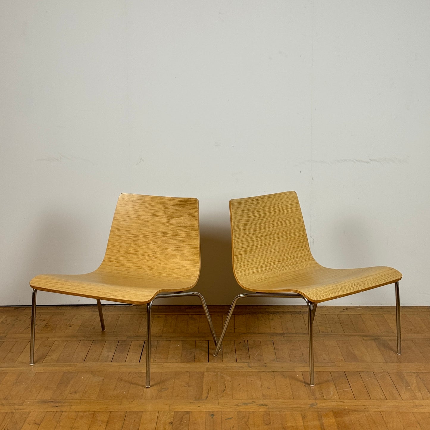 Pair of Italian Billiani bent plywood chairs 1990s