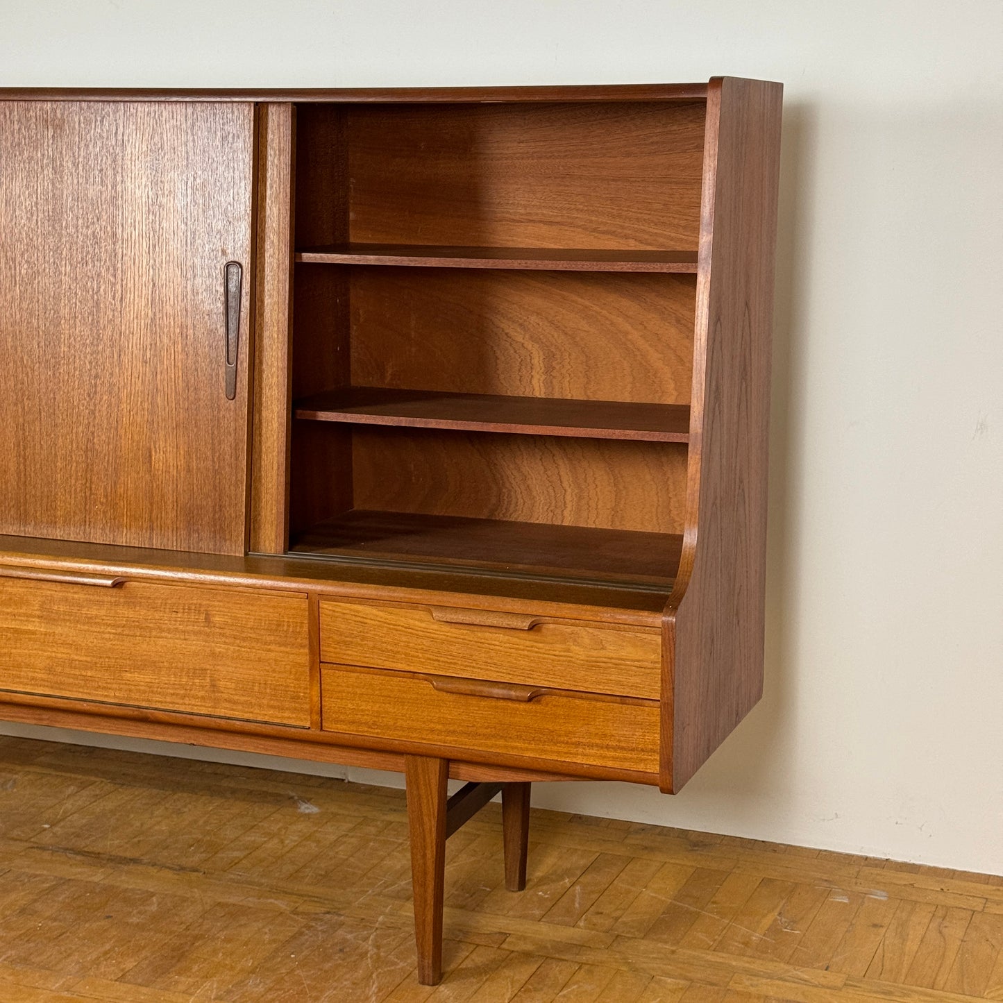 Danish teak highboard by Luno Mobler 1960s