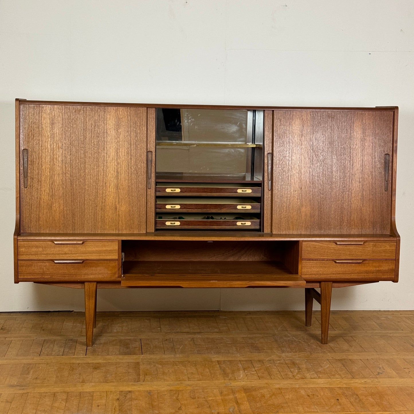 Danish teak highboard by Luno Mobler 1960s