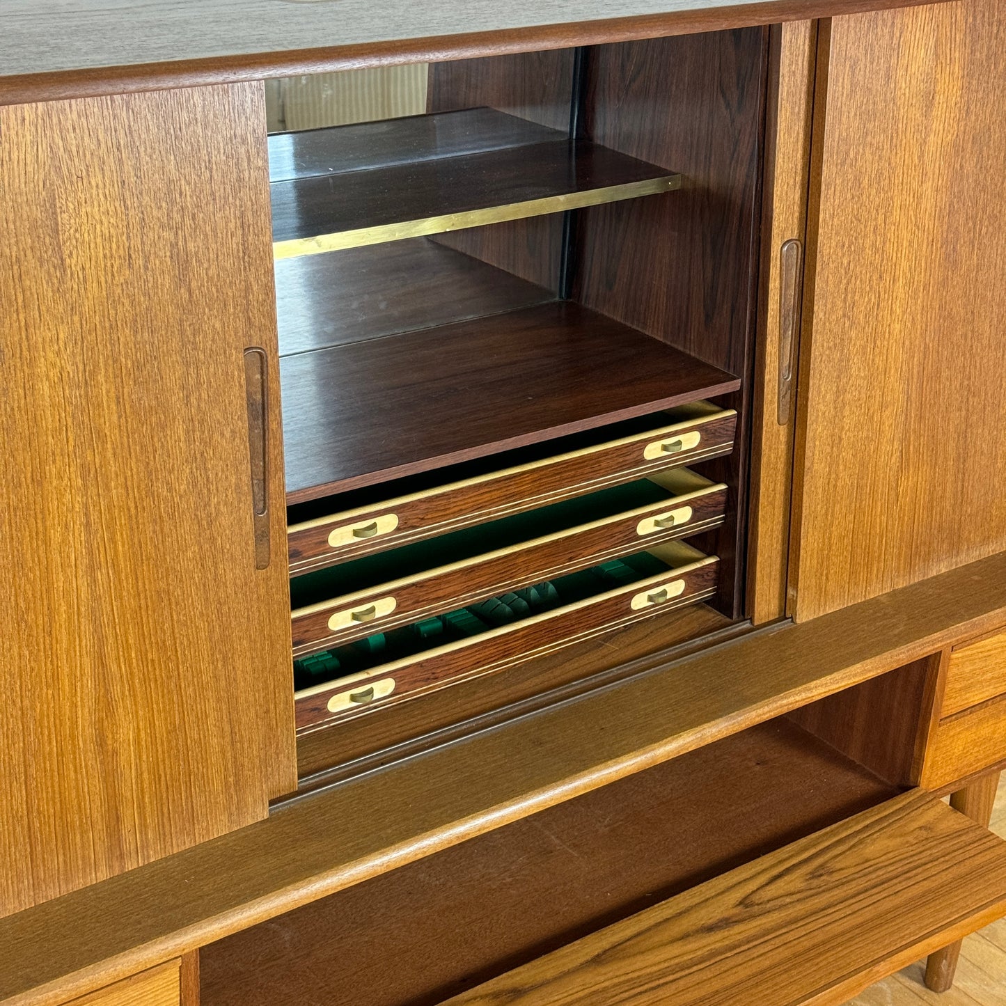 Danish teak highboard by Luno Mobler 1960s