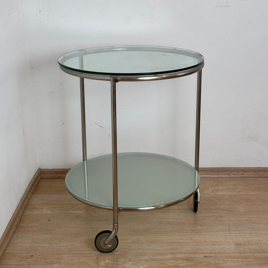 Ehlèn Johansson serving trolley, stainless steel & glass “Strind”, for Ikea, 1990s