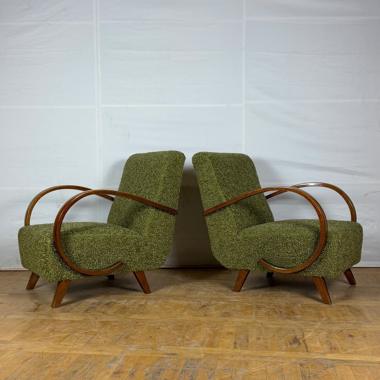 Pair of Jindřich Halabala H-410 armchairs for UP Zavody 1930s