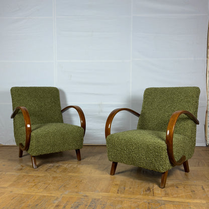 Pair of Jindřich Halabala H-410 armchairs for UP Zavody 1930s