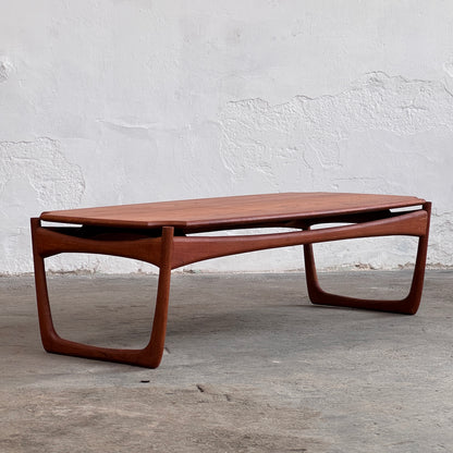 Peter Hvidt Solid Teak Coffee Table, 1960