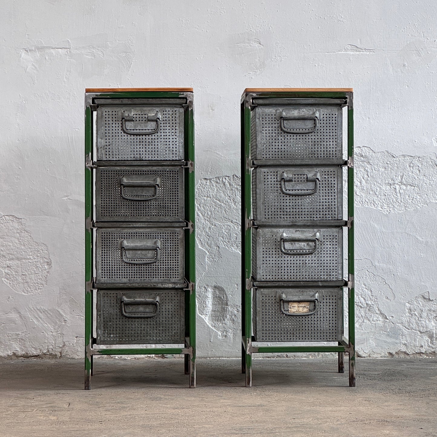Industrial Steel & Perforated Metal Storage Cabinet / Shoe Rack