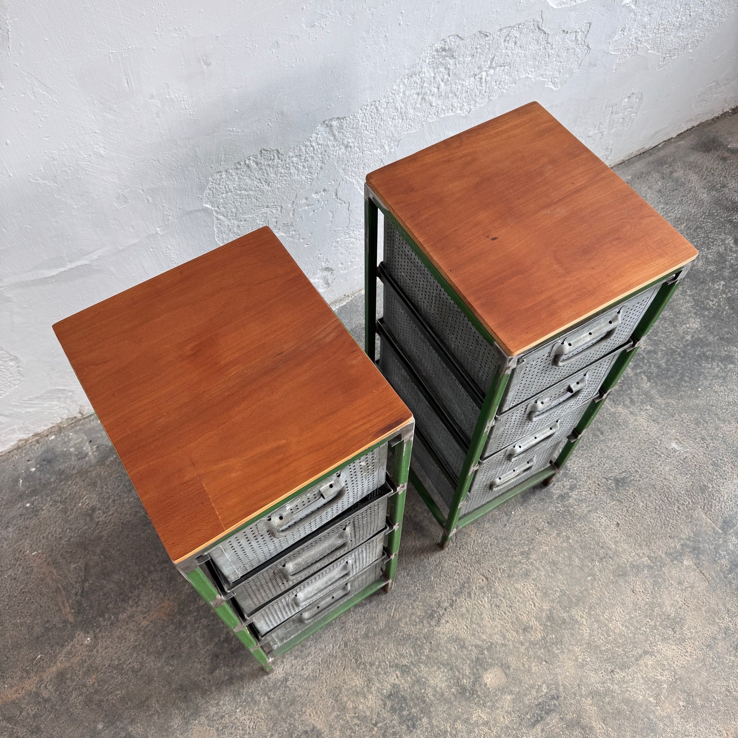 Industrial Steel & Perforated Metal Storage Cabinet / Shoe Rack