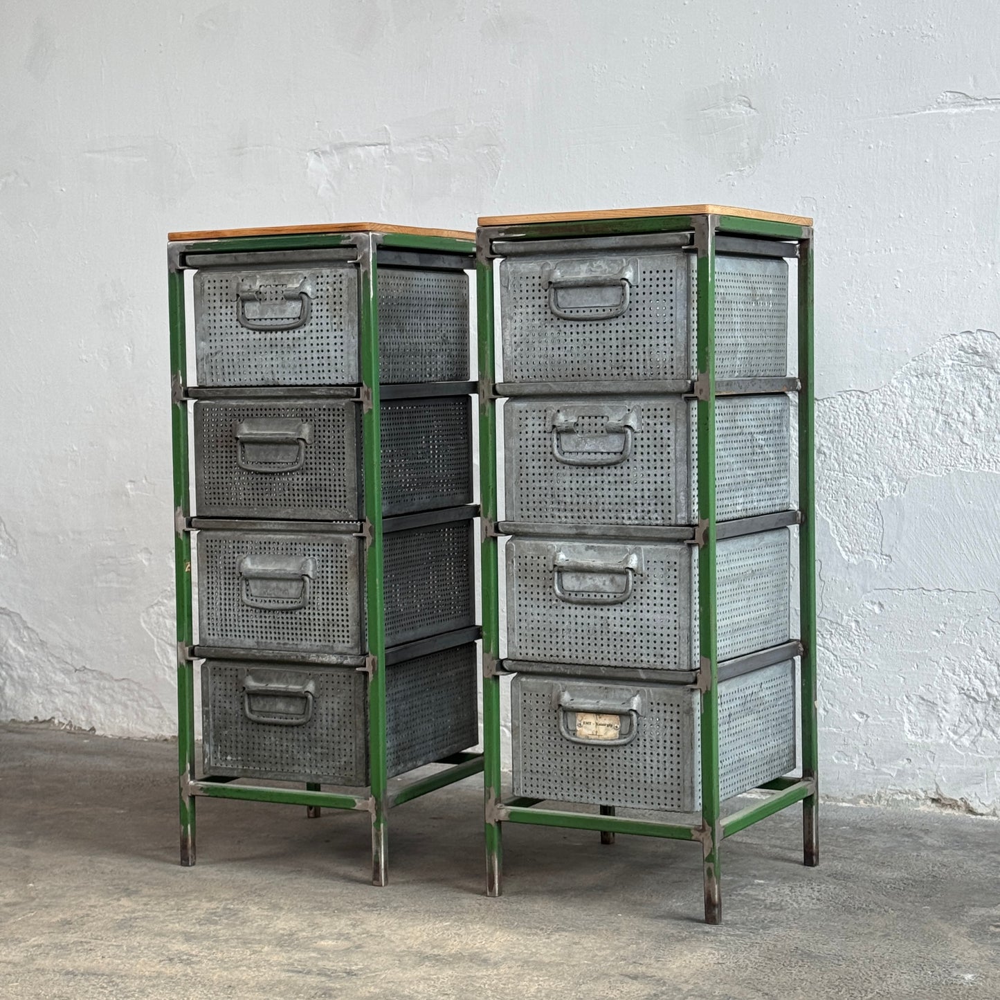 Industrial Steel & Perforated Metal Storage Cabinet / Shoe Rack