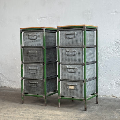 Industrial Steel & Perforated Metal Storage Cabinet / Shoe Rack