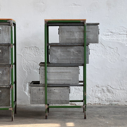 Industrial Steel & Perforated Metal Storage Cabinet / Shoe Rack