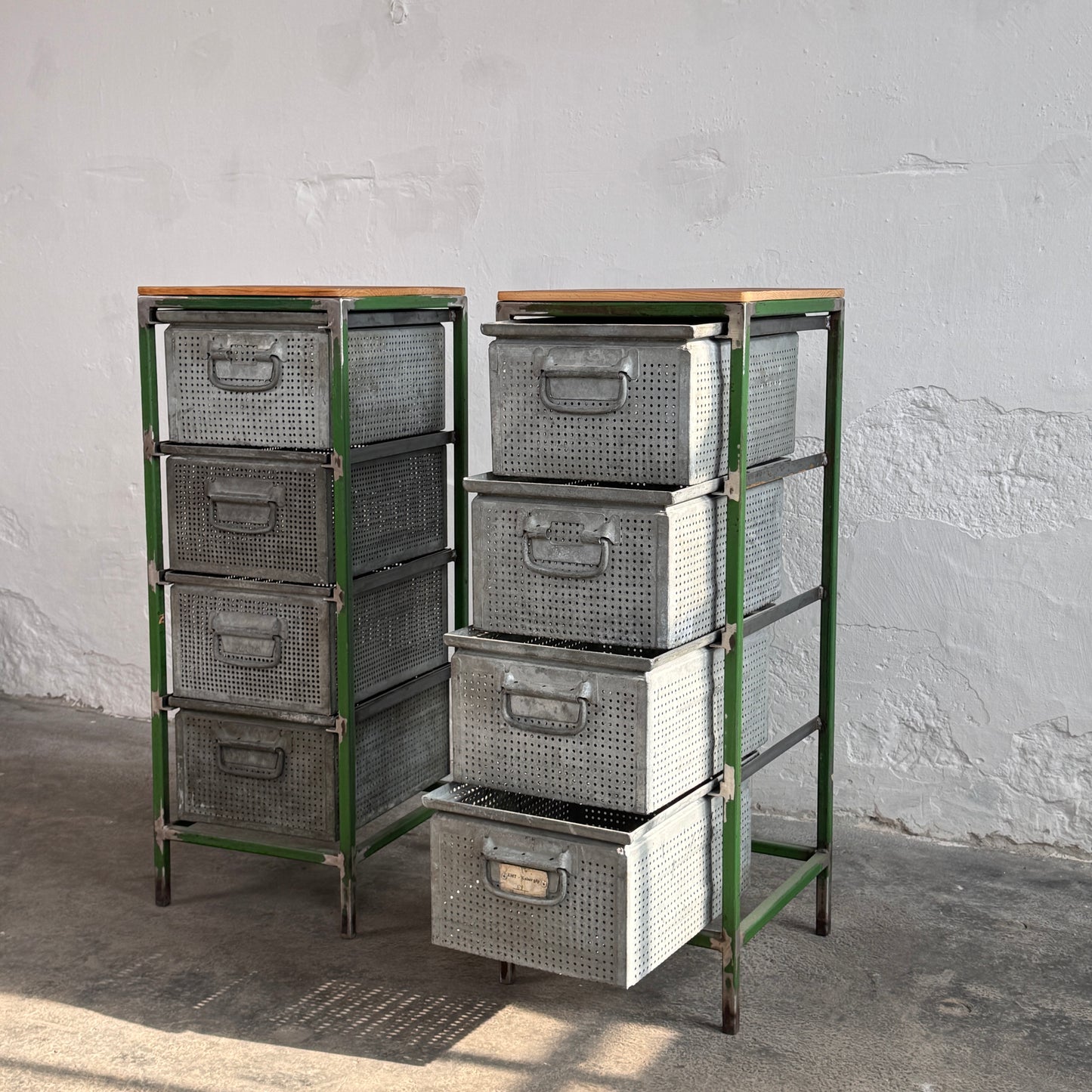 Industrial Steel & Perforated Metal Storage Cabinet / Shoe Rack
