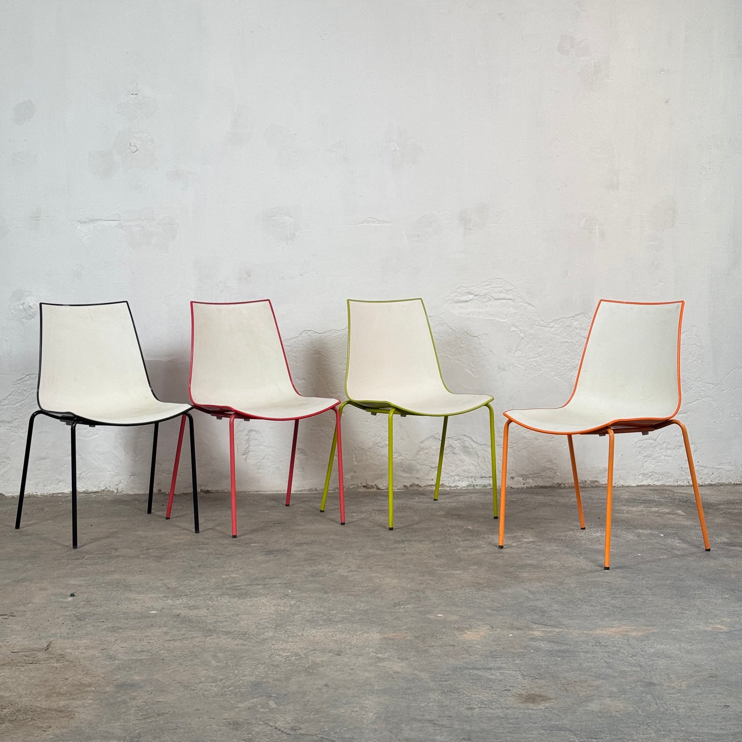 Set of 4 Italian Pedrali 3D Colour Chairs