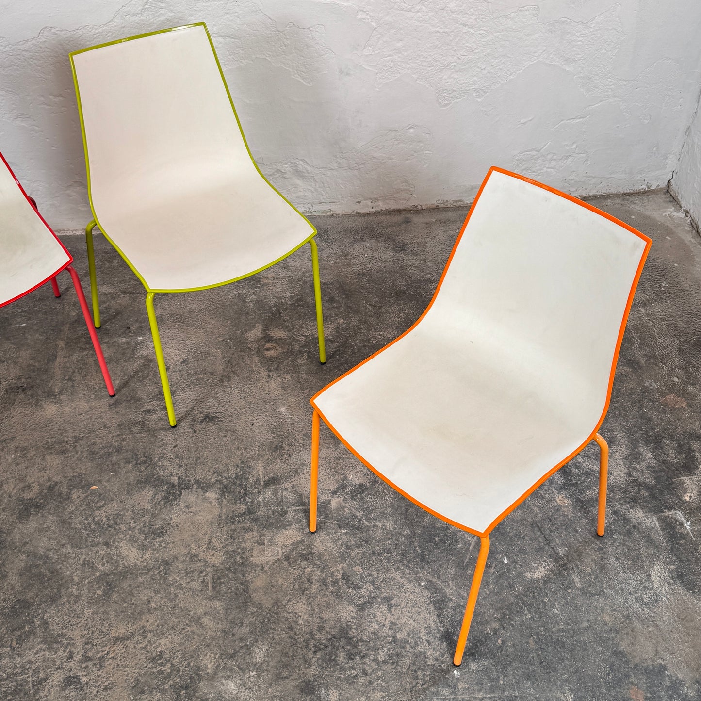 Set of 4 Italian Pedrali 3D Colour Chairs