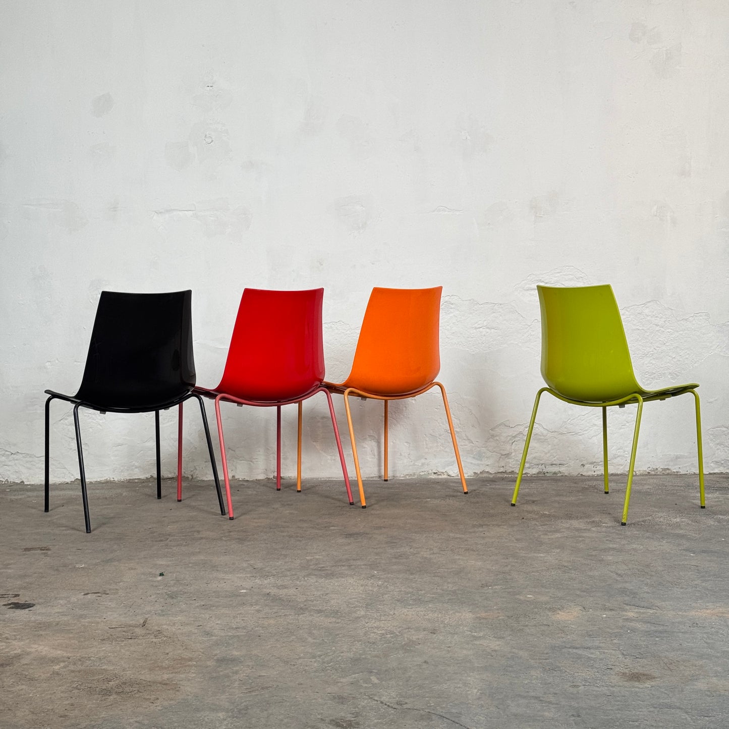 Set of 4 Italian Pedrali 3D Colour Chairs