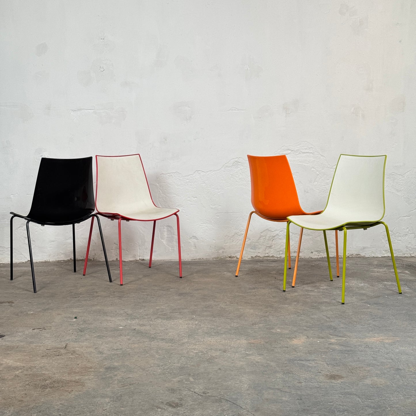 Set of 4 Italian Pedrali 3D Colour Chairs