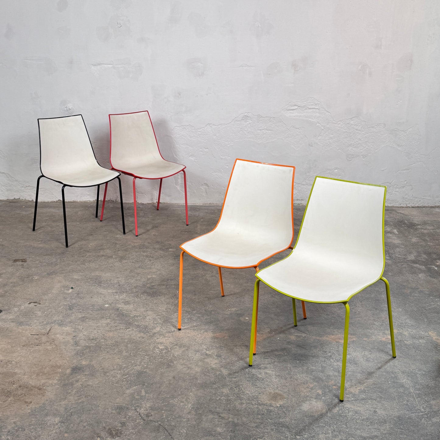 Set of 4 Italian Pedrali 3D Colour Chairs