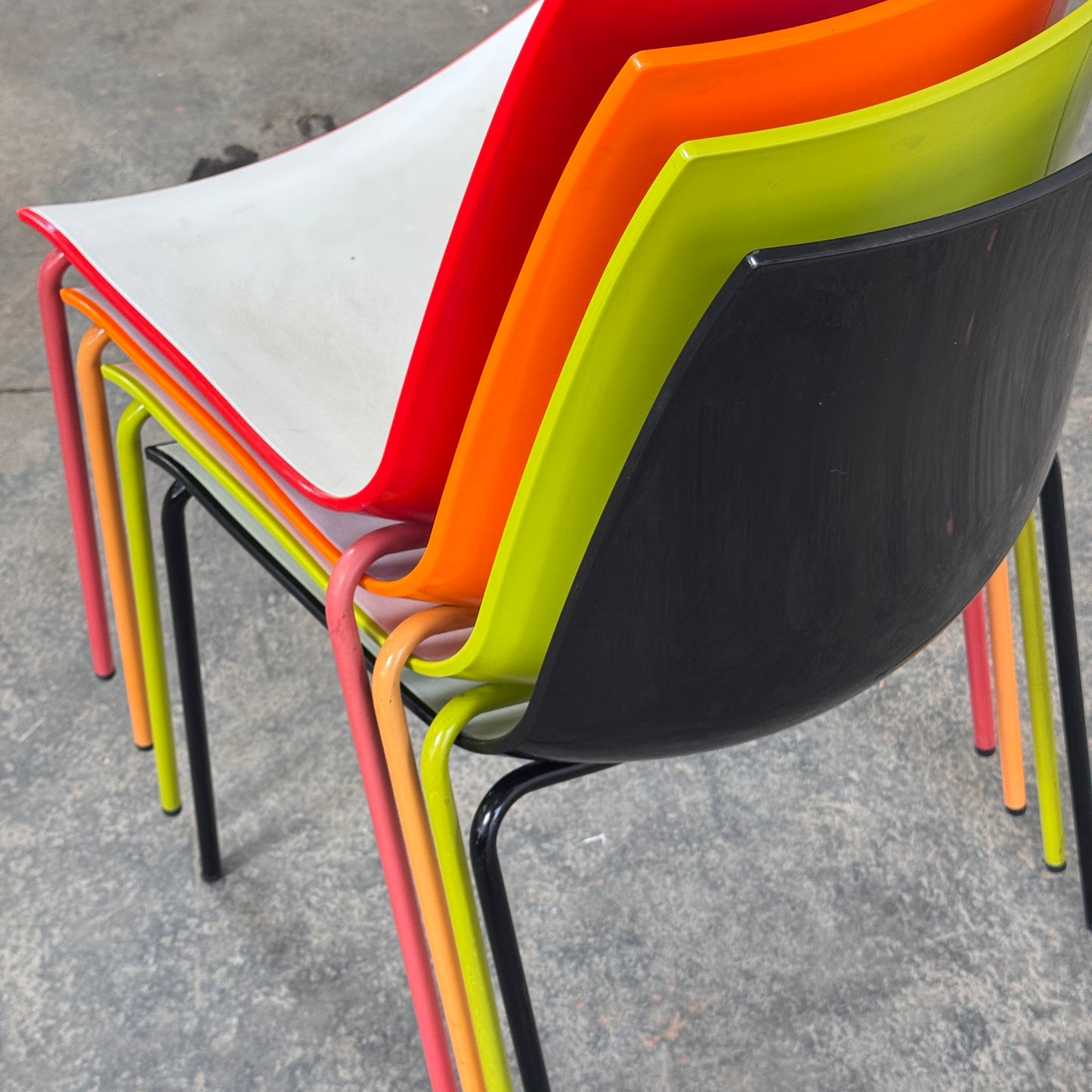 Set of 4 Italian Pedrali 3D Colour Chairs