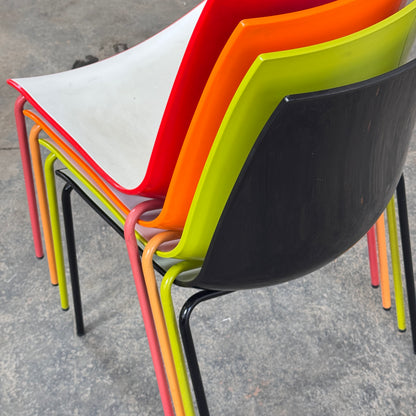 Set of 4 Italian Pedrali 3D Colour Chairs