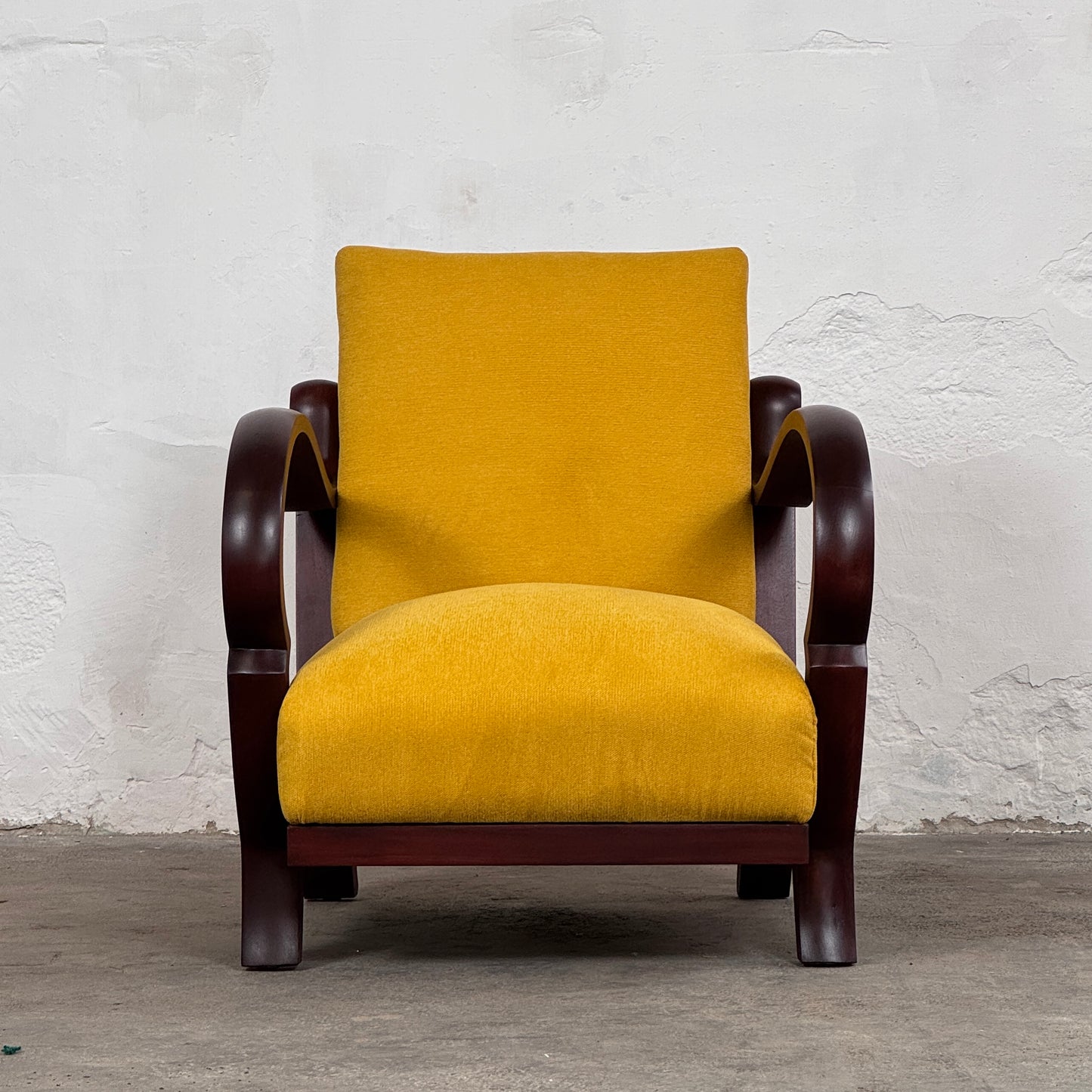 Pair of Debreceni Art Deco Armchairs with Bent Arms, 1940