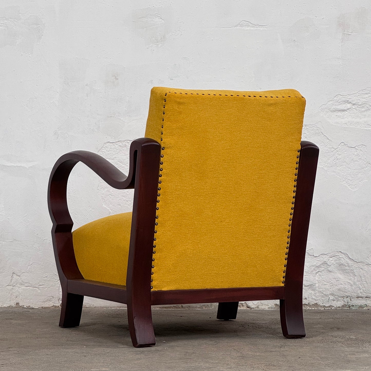 Pair of Debreceni Art Deco Armchairs with Bent Arms, 1940
