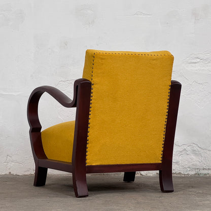 Pair of Debreceni Art Deco Armchairs with Bent Arms, 1940