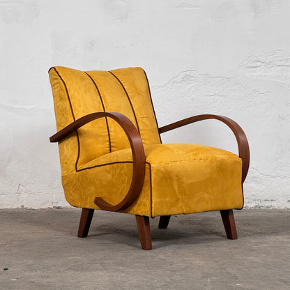 Pair of Art Deco Armchairs by Jindřich Halabala for UP Závody 1930s