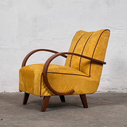 Pair of Art Deco Armchairs by Jindřich Halabala for UP Závody 1930s