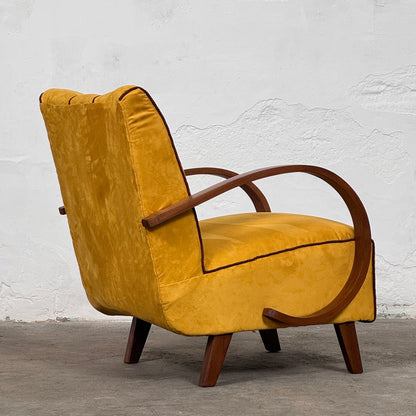 Pair of Art Deco Armchairs by Jindřich Halabala for UP Závody 1930s