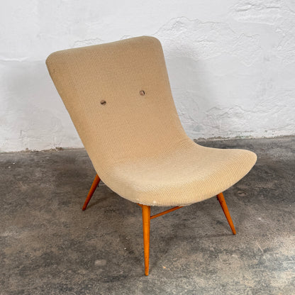 Mid-Century Easy Chair by Jindřich Halabala for Český Nábytek, 1950s