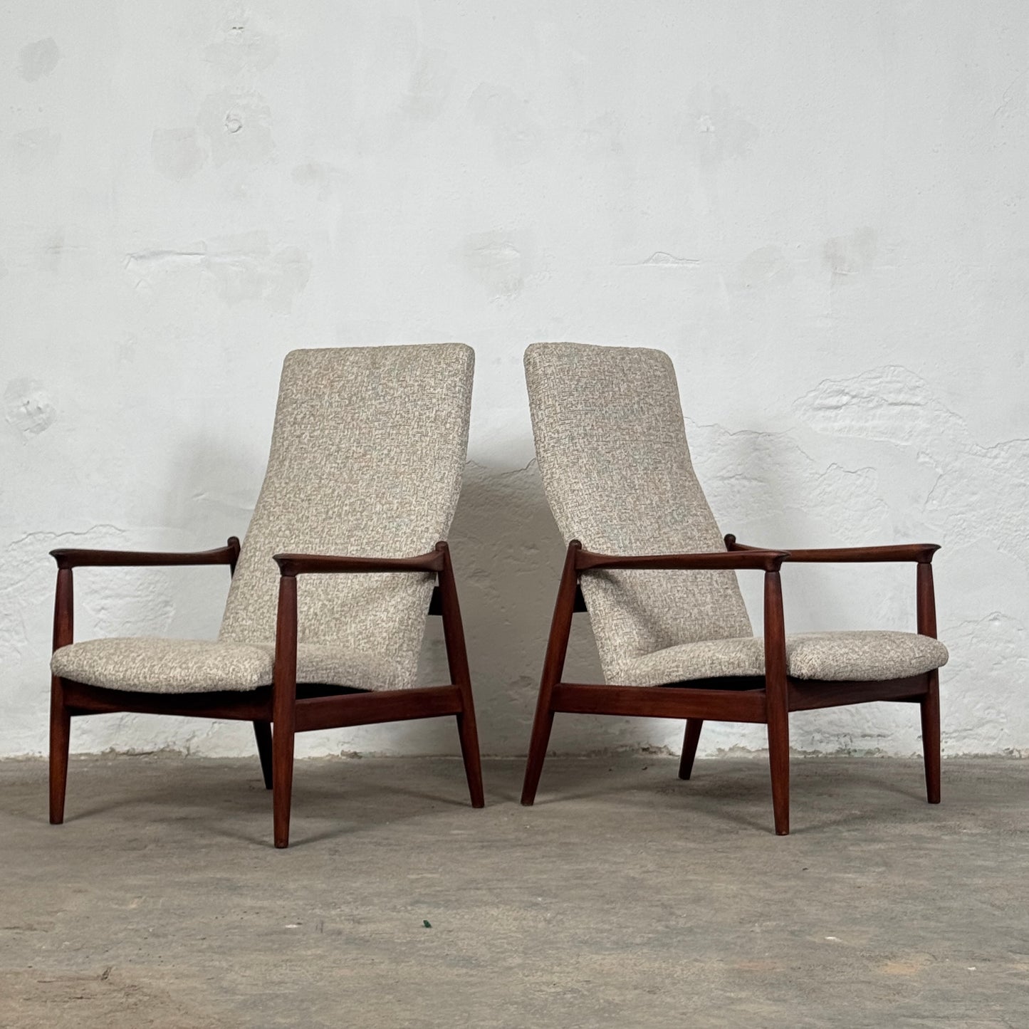 Pair of Restored GFM-64 High Back Lounge Chairs by Edmund Homa, 1960s