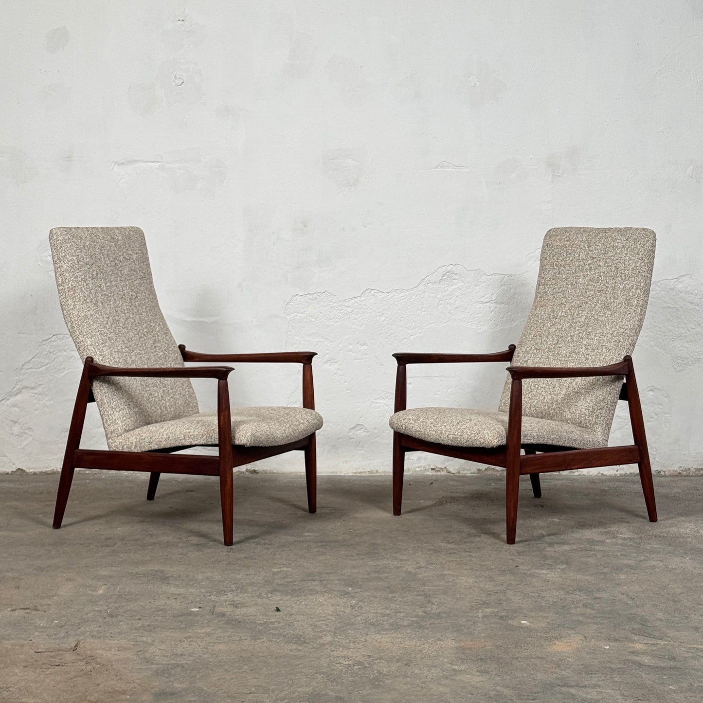 Pair of Restored GFM-64 High Back Lounge Chairs by Edmund Homa, 1960s