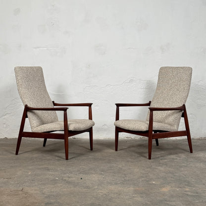 Pair of Restored GFM-64 High Back Lounge Chairs by Edmund Homa, 1960s
