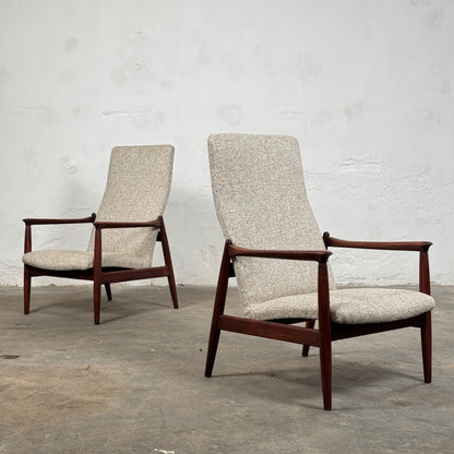 Pair of Restored GFM-64 High Back Lounge Chairs by Edmund Homa, 1960s