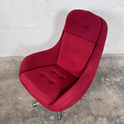 UP Závody Burgundy Swivel Chair, 1960s