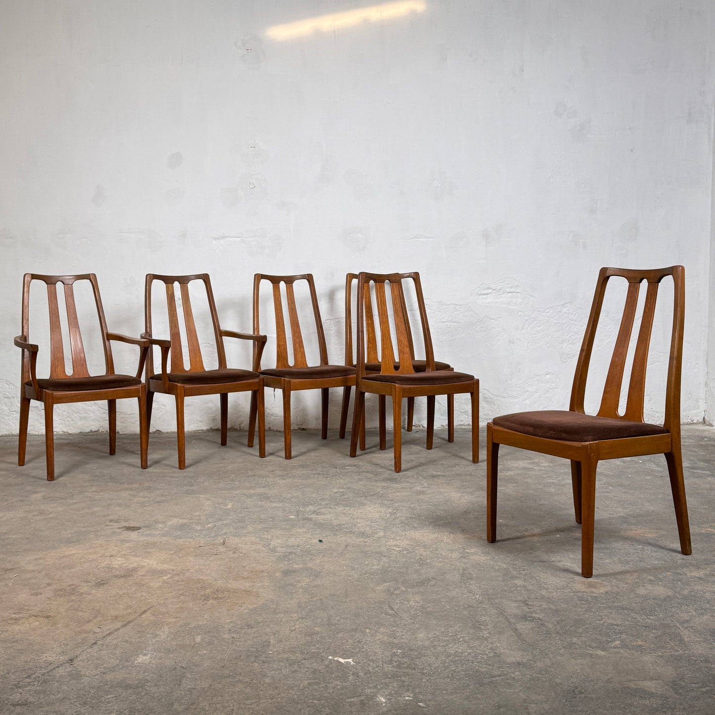 Set of 6 Nathan Dining Chairs with Armchairs, 1970