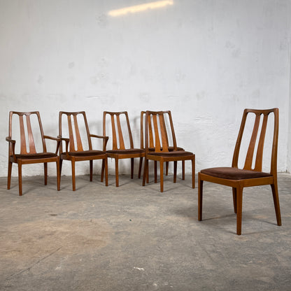 Set of 6 Nathan Dining Chairs with Armchairs, 1970