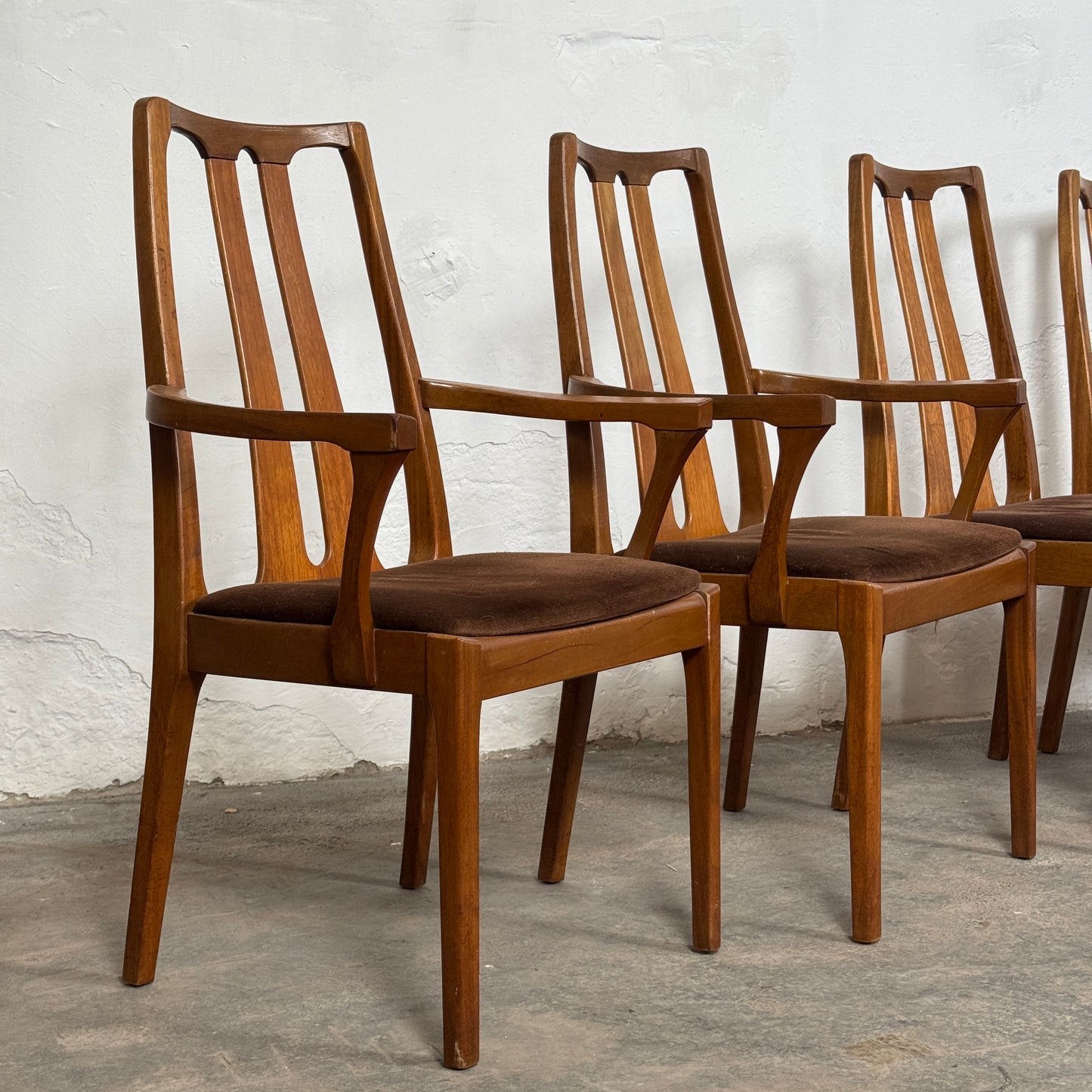 Set of 6 Nathan Dining Chairs with Armchairs, 1970