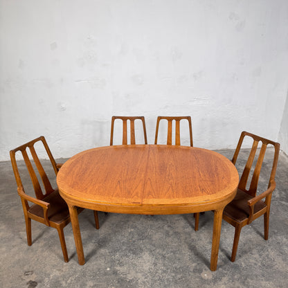 Mid-Century Nathan Dining Set: Extendible Table & 6 Chairs, 1960