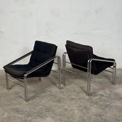 Pair of Bauhaus Style Mid-Century Armchairs
