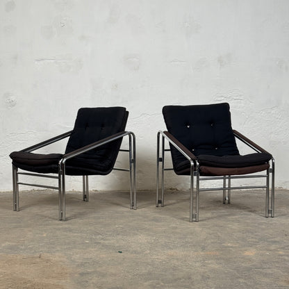 Pair of Bauhaus Style Mid-Century Armchairs