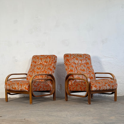 Pair of Debreceni Art Deco Style Armchairs, 1960