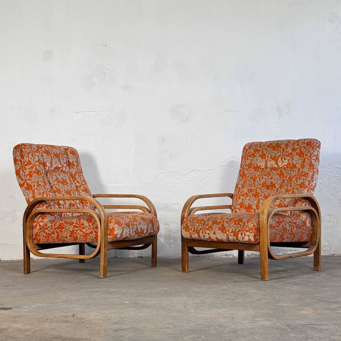 Pair of Debreceni Art Deco Style Armchairs, 1960