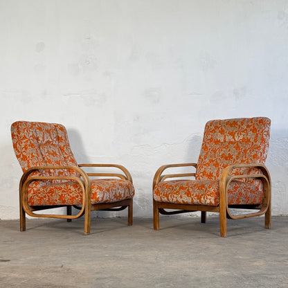 Pair of Debreceni Art Deco Style Armchairs, 1960