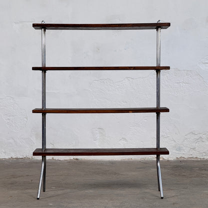 Bauhaus Style Dark Oak Shelving Unit