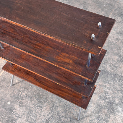 Bauhaus Style Dark Oak Shelving Unit