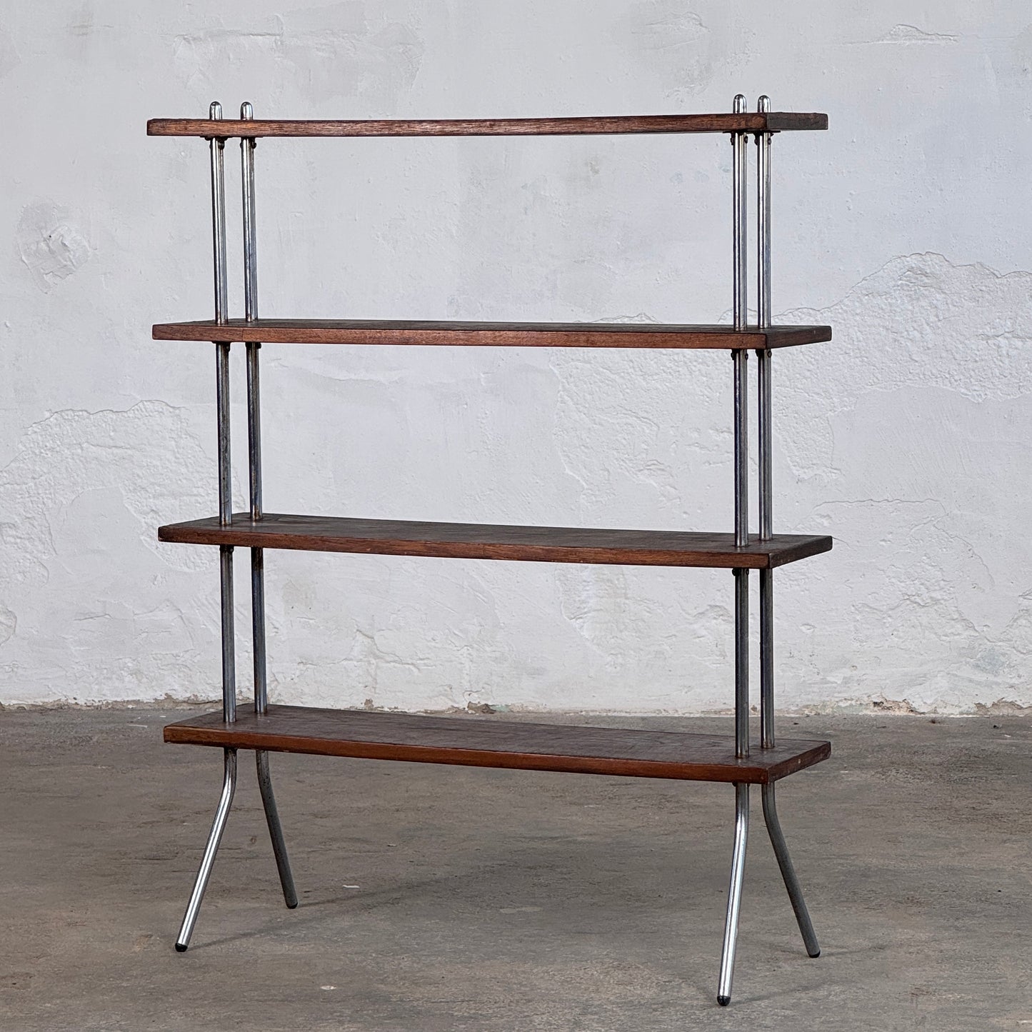 Bauhaus Style Dark Oak Shelving Unit
