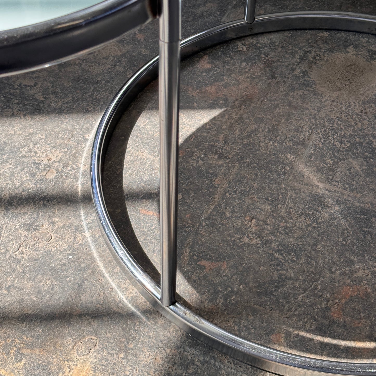 Milo Baughman Style Chrome and Glass Coffee Table, 1990