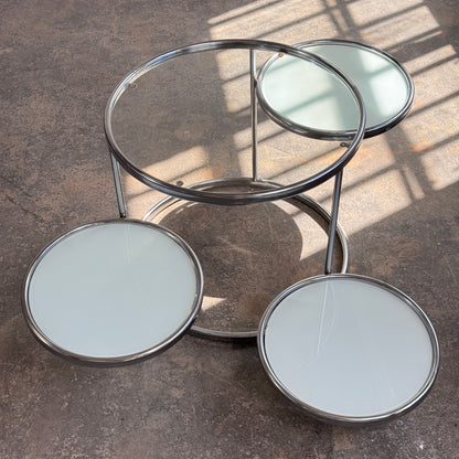 Milo Baughman Style Chrome and Glass Coffee Table, 1990