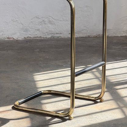 Marcel Breuer "Cesca" Style Brass-Tone Barstool, 1980